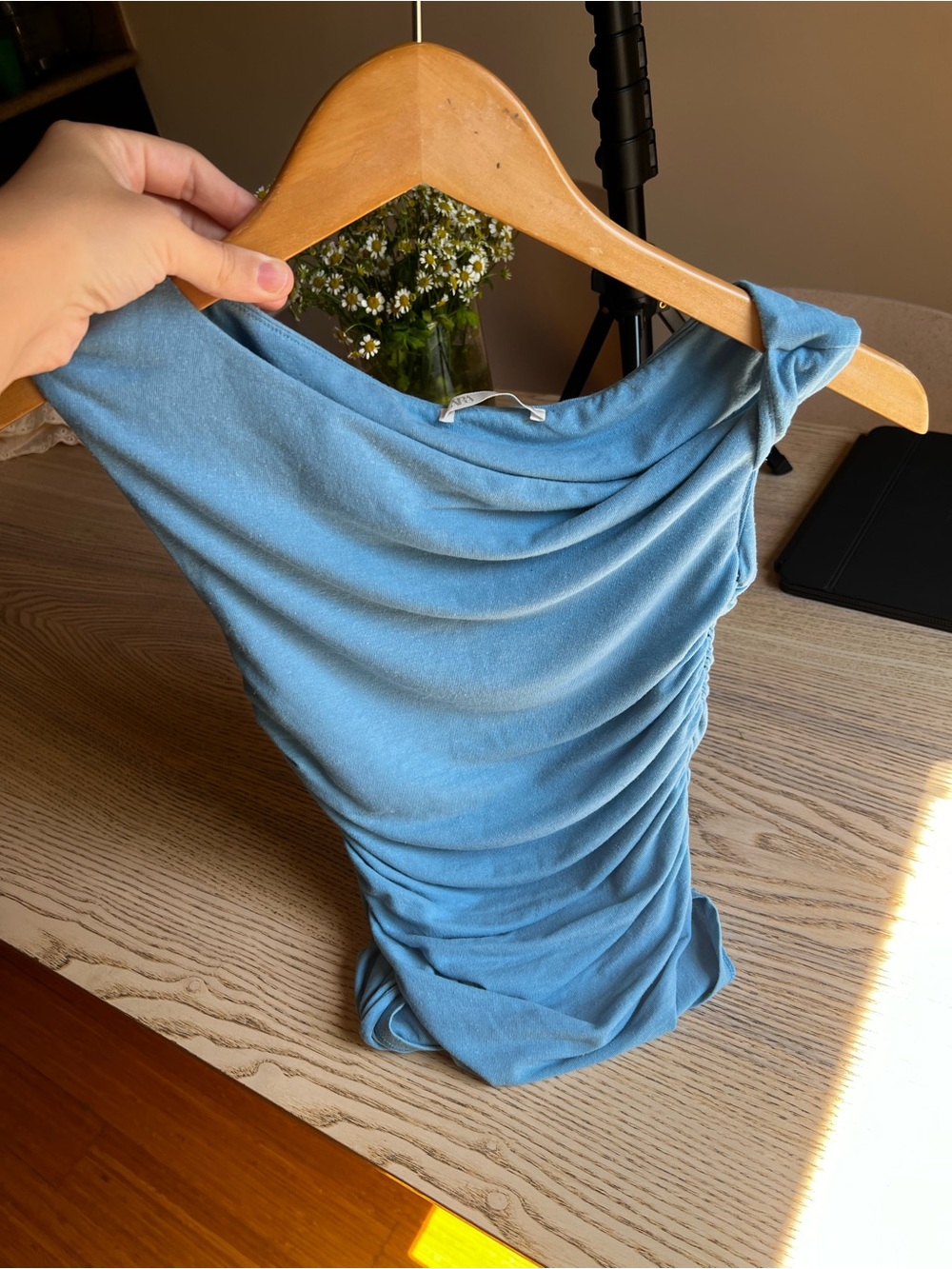 Zara Light Blue Ruched top